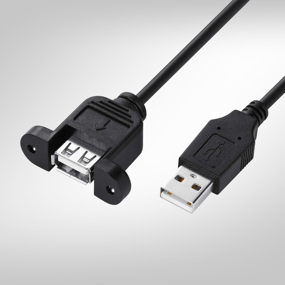 USB 2.0 A MALE TO A FEMALE PANEL MOUNT