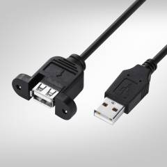 USB 2.0 A MALE TO A FEMALE PANEL MOUNT 1